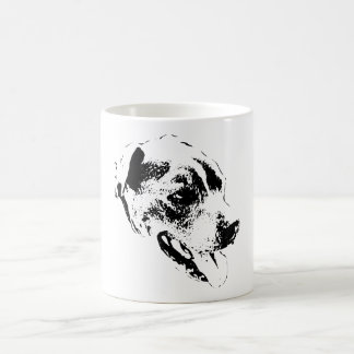 Happy Pitbull Mix Black and White Portrait Mug