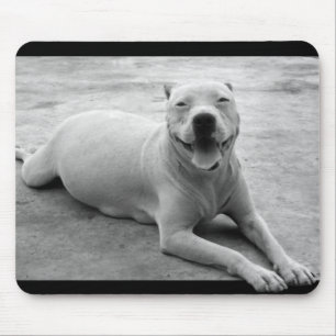 Happy pitbull mousepad