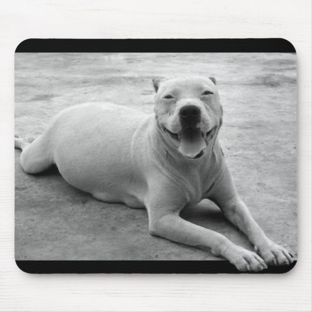 Happy pitbull mousepad (Front)