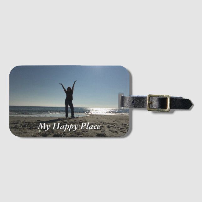 Happy Place Luggage Tag (Front Horizontal)