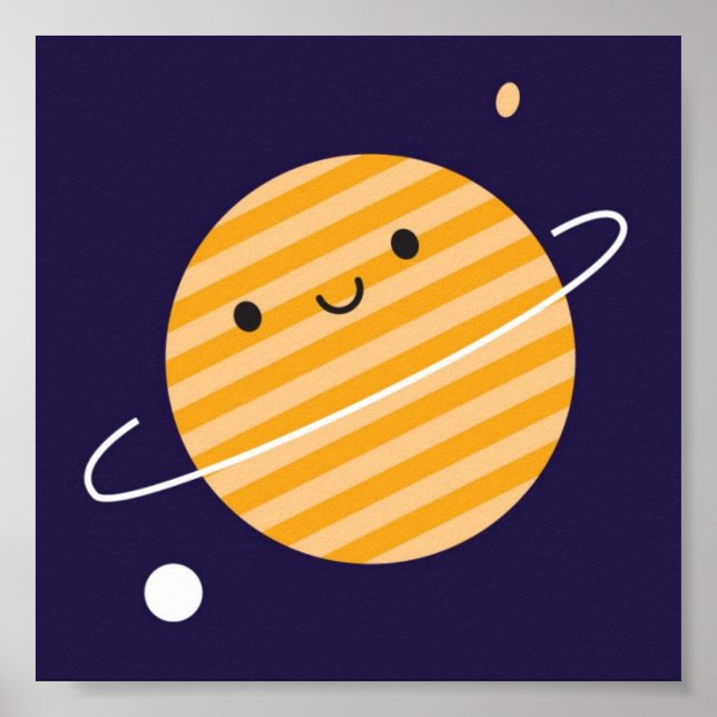 Happy Planet in Space Poster (Front)
