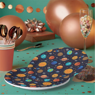 Happy Planets Paper Plate