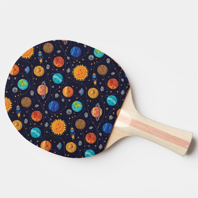 Happy Planets Ping Pong Paddle (Side)