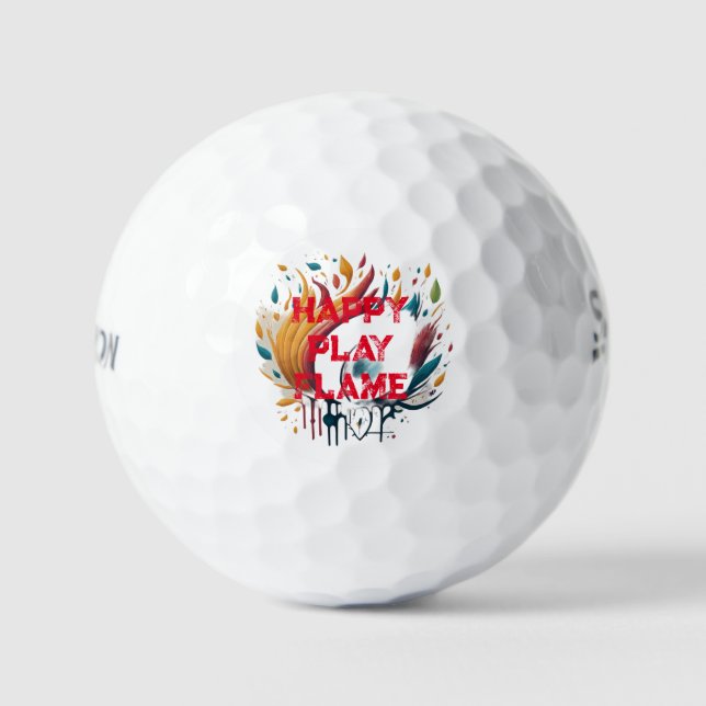 Happy Play Flame Design Golf Balls (Front)