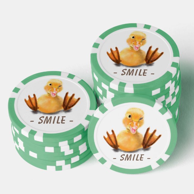 Happy Playful Duck Funny Poker Chips Smile (Stack)