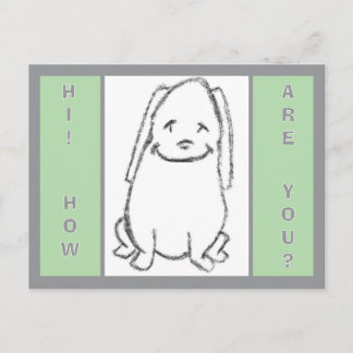 Happy Plump Cartoon Dog How Are You Postcard