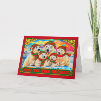 Happy Polar Bears Folded Christmas Card