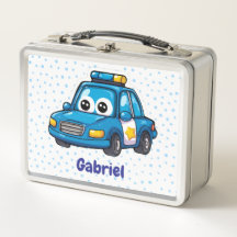 Happy Police Car, Boys, Personalised Blue