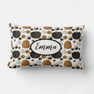 Happy polka dots pumpkin thanksgiving lumbar cushion