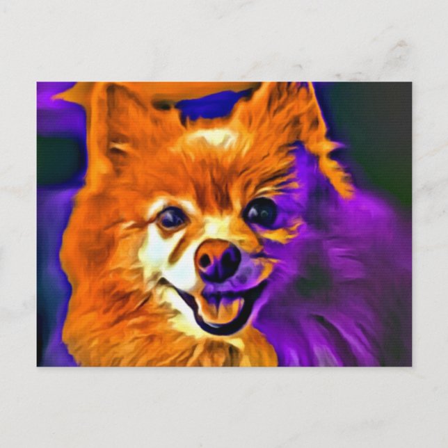 Happy Pomeranian #3 Postcard (Front)