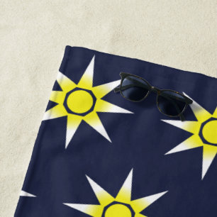 Happy Positive Magic Sun Pattern Beach Towel