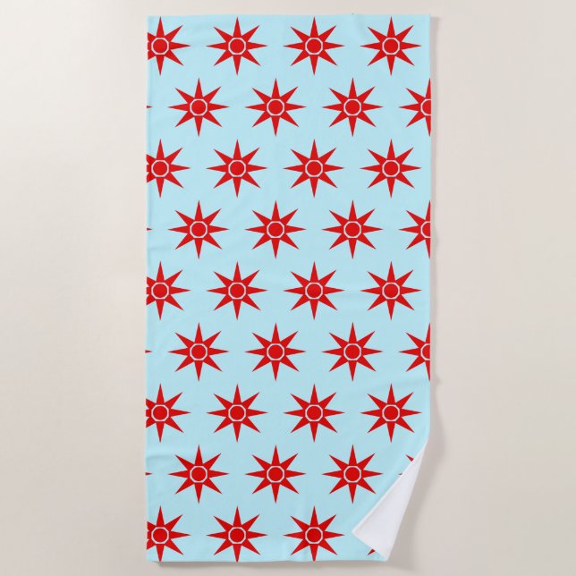 Happy Positive Magic Sun Pattern Beach Towel (Front)