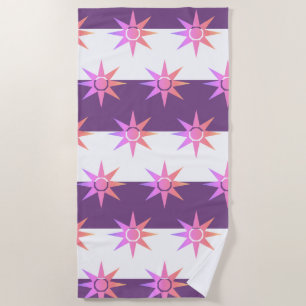 Happy Positive Magic Sun Pattern Beach Towel