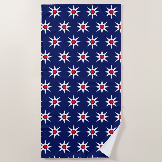 Happy Positive Magic Sun Pattern Beach Towel (Front)