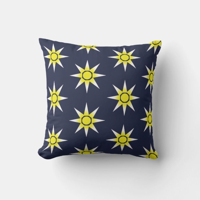 Happy Positive Magic Sun Pattern Pillow Cushion (Front)