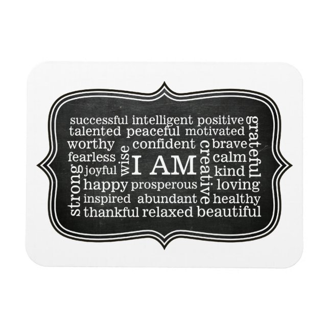 Happy Positive Thoughts I AM affirmations Magnet (Horizontal)