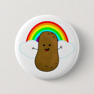Happy Potato And A Rainbow 6 Cm Round Badge