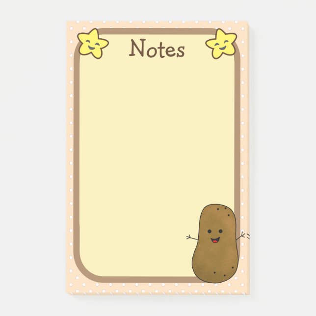 Happy Potato And Stars Post-it Notes (Front)