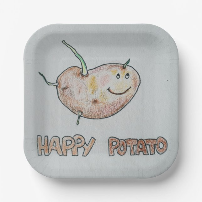 Happy Potato Paper Plate (Front)