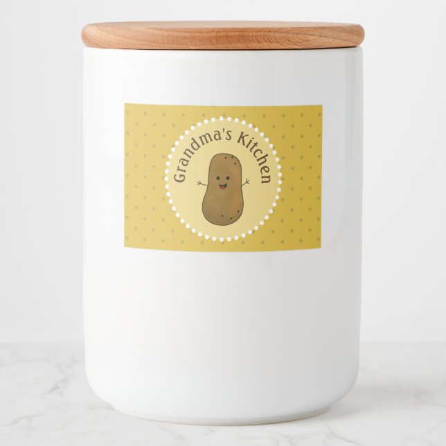Happy Potato Personalised Food Label (Front)