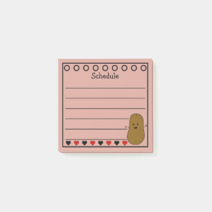 Happy Potato Schedule Pink Post-it Notes