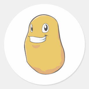 Happy Potato Smiling Classic Round Sticker