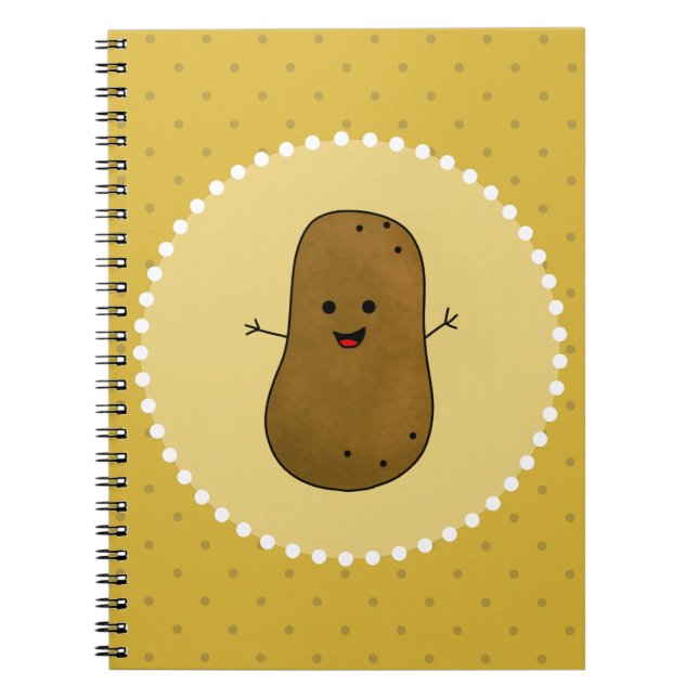 Happy Potato Spiral Notebook (Front)