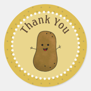 Happy Potato Thank You Classic Round Sticker