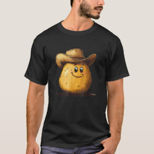 Happy Potato with Cowboy Hat Costume T-Shirt