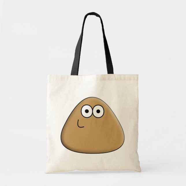 Happy Pou - Reusable Tote Cloth Bag (Front)