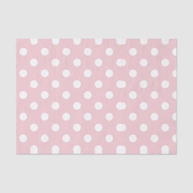 Happy ,powder pink,polka dot,white,girly,country, tissue paper (Front)