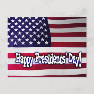 Happy Presidents' Day American Flag Postcard