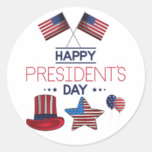 Happy President's Day  Classic Round Sticker