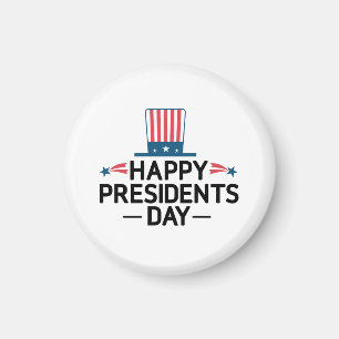 Happy President's Day Patriotic Flag Hat Magnet