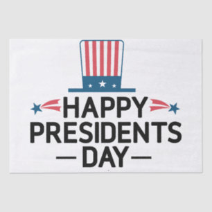 Happy President's Day Patriotic Flag Hat Tissue Paper