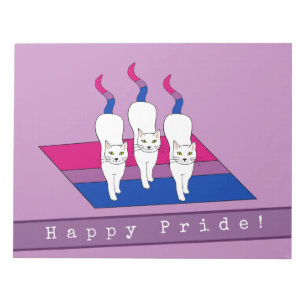 Happy Pride Cats With Bisexual Pride Flag Notepad