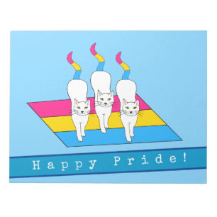 Happy Pride Cats With Pansexual Flag Notepad