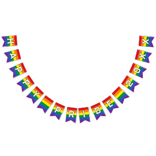 Happy Pride Custom Year Gay Pride LGBT Rainbow Bunting