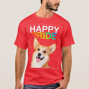 Happy Pride Cute Corgi Puppy Dog Smile Lgbtq June T-Shirt