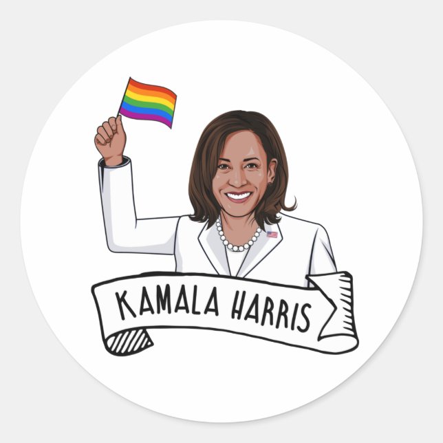 Happy Pride from Kamala Harris Classic Round Sticker (Front)