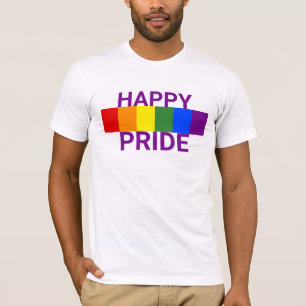 Happy Pride LGBT Rainbow Stripe T-Shirt