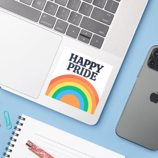 Happy Pride Minimalist Rainbow Sticker