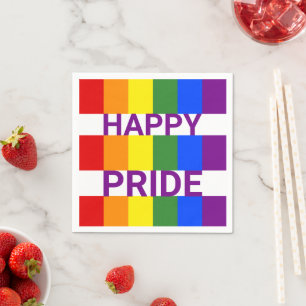 Happy Pride Modern Rainbow Party Napkin