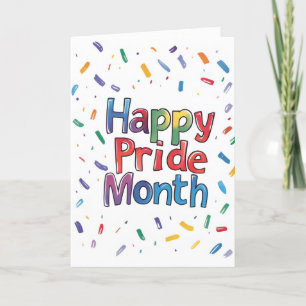 Happy Pride Month Colourful Confetti Holiday Card