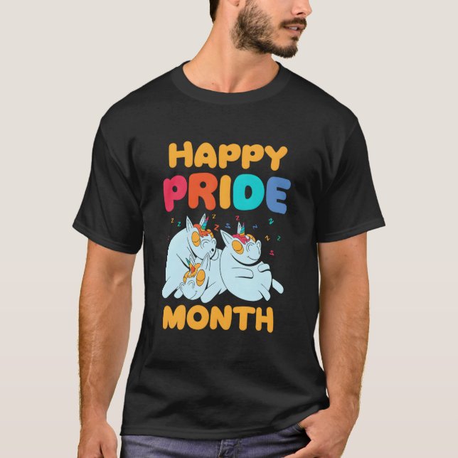 Happy Pride Month Gay Lgbtq Rainbow Proud T-Shirt (Front)