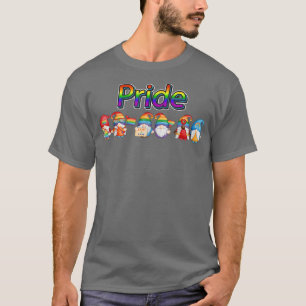 Happy Pride Month Gay Pride Rainbow Flag LGBT Gnom T-Shirt