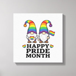 Happy Pride Month Gnome Vintage Rainbow Shirt_1 Canvas Print