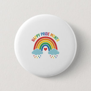 Happy Pride Month Rainbow Vintage Engraving Design 6 Cm Round Badge