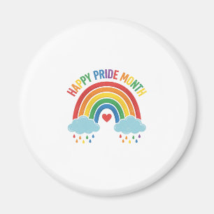 Happy Pride Month Rainbow Vintage Engraving Design Magnet