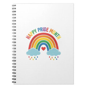Happy Pride Month Rainbow Vintage Engraving Design Notebook